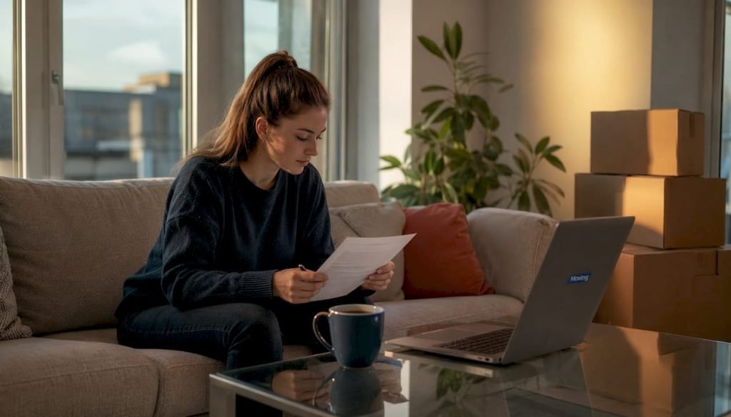 Student maakt een checklist voor haar verhuizing door