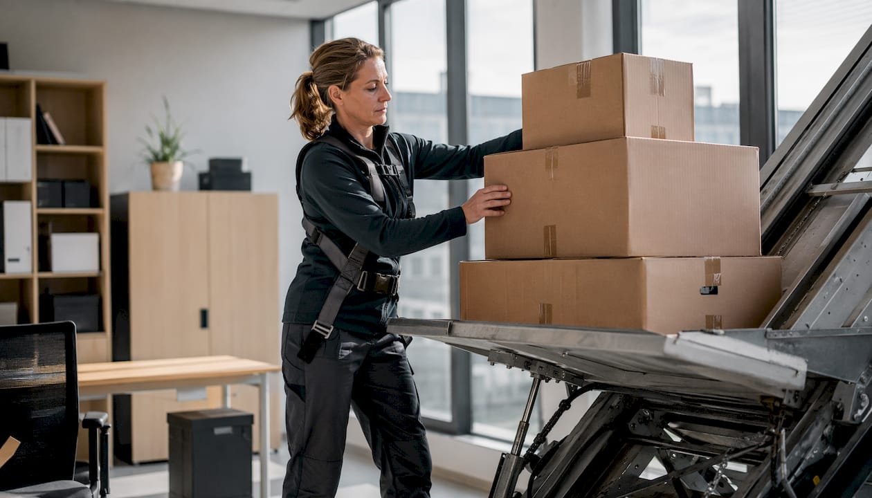 Een verhuizer zorgt voor een soepele verhuizing met behulp van een verhuislift.