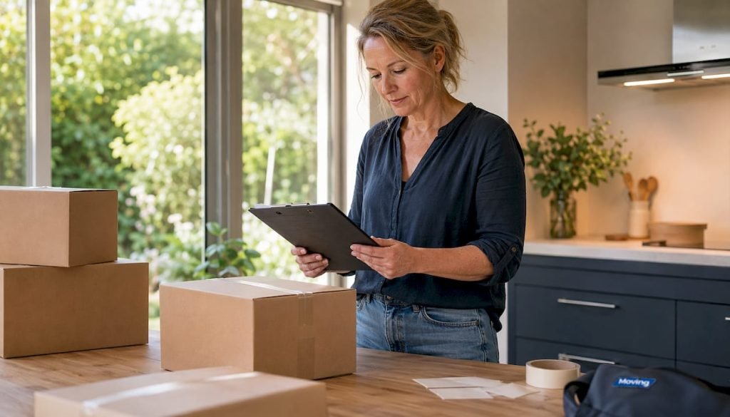 Vrouw weet op het laatste moment een verhuizing in haar flatgebouw te regelen