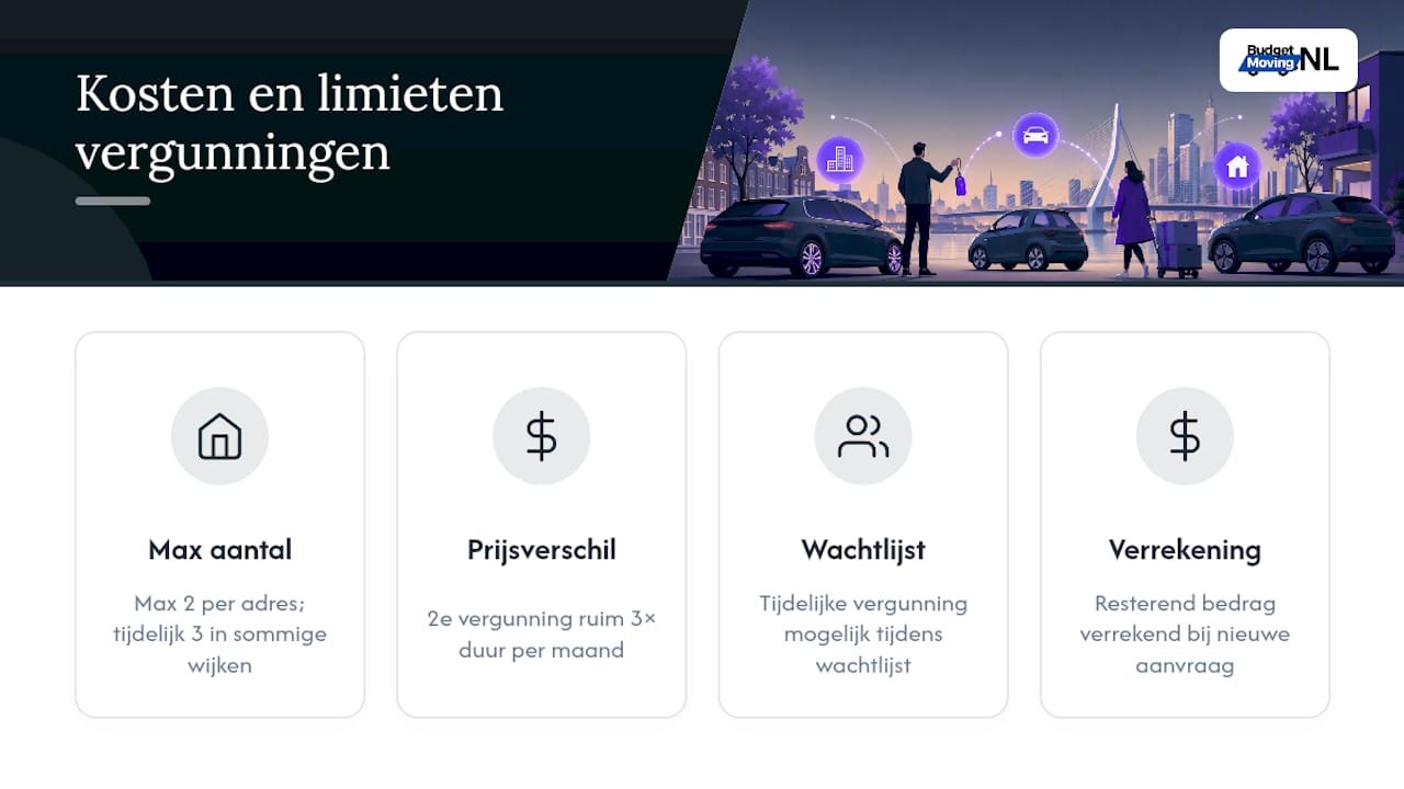 Wat kost een parkeervergunning en welke limieten gelden er? — overview diagram