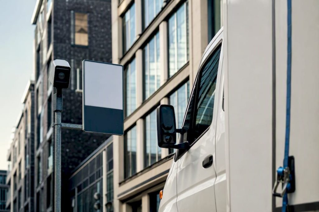 Anonieme verhuiswagen binnen de stedelijke milieuzone