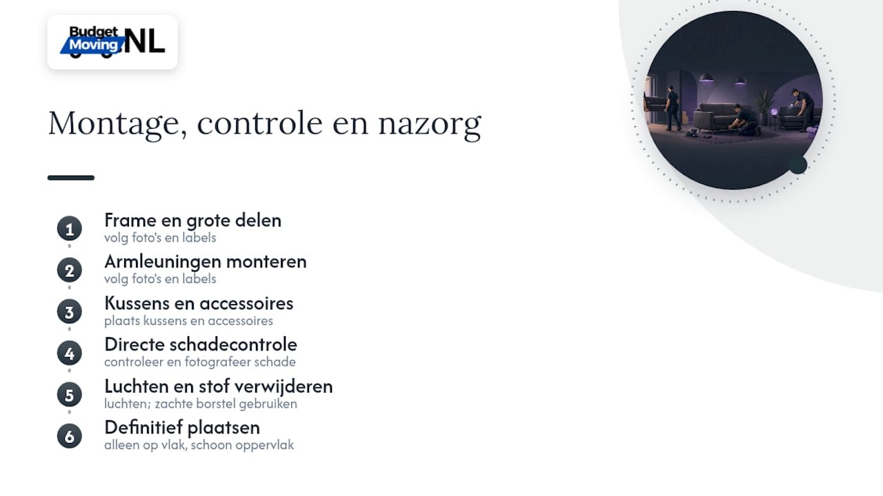 Volgorde van montage en schadecontrole