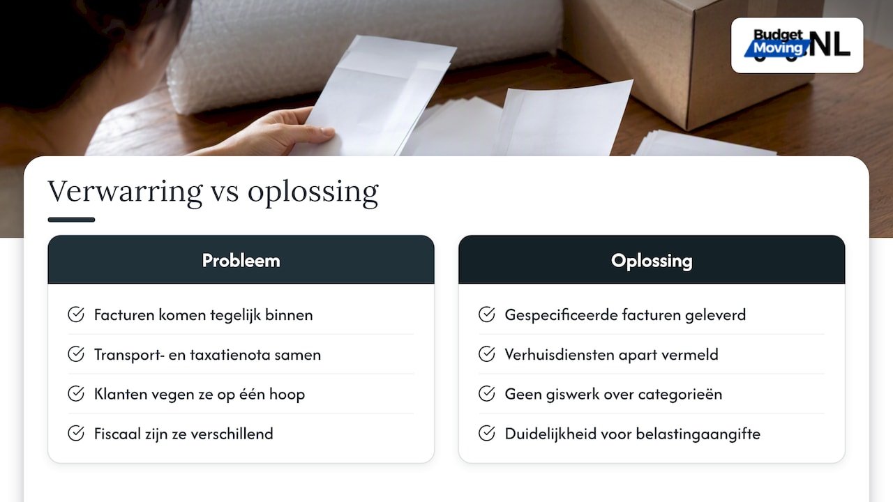 Waarom klanten verhuisfacturen vaak verwarren met financieringskosten — overview diagram