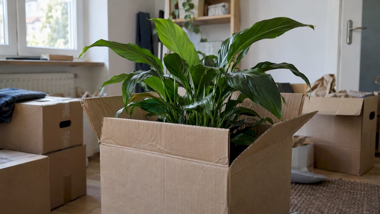Plantendoos met ruimte boven de bladeren